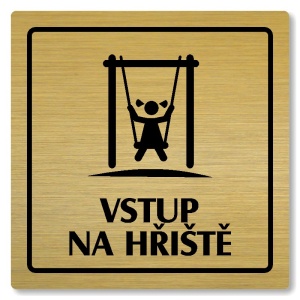 Vstup na hřiště, 80x80mm, zlatá, Arizona